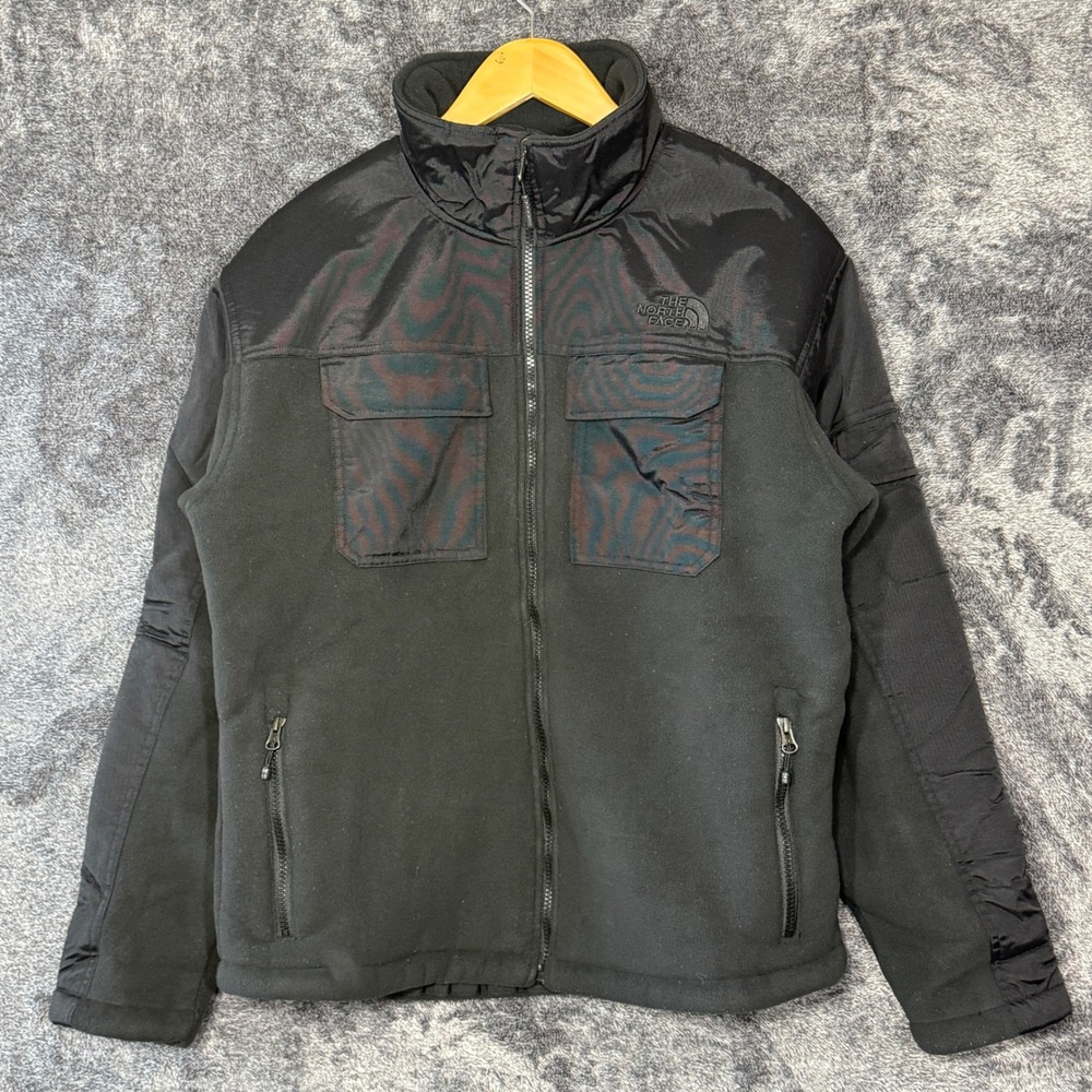 The North Face Salinas Jacket Mens Medium Black Fleece Full Zip Mixed Media